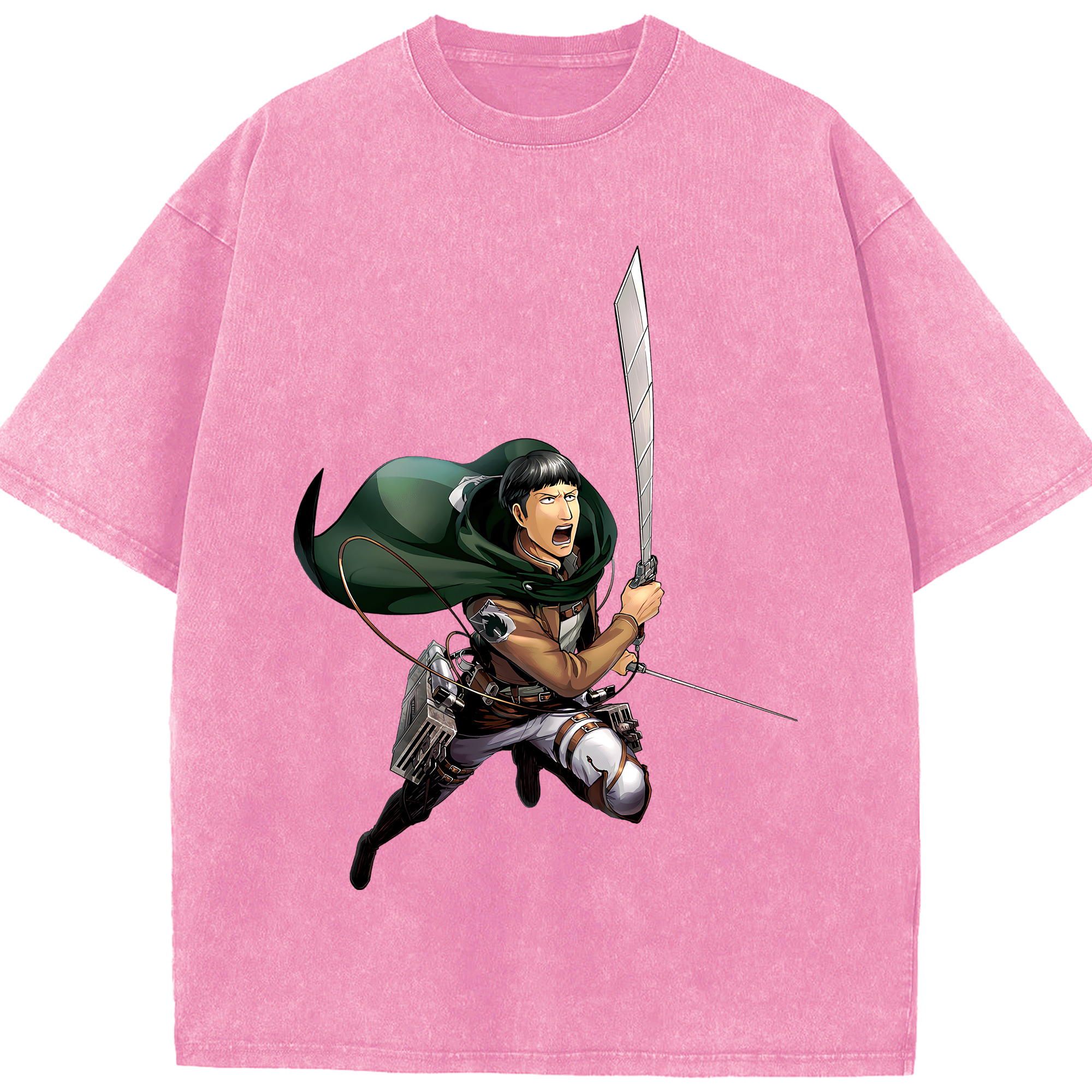 （画像用） 進撃の巨人 Attack on Titan 綿100% ヴィンテージ風 半袖Tシャツ（フロントプリント）